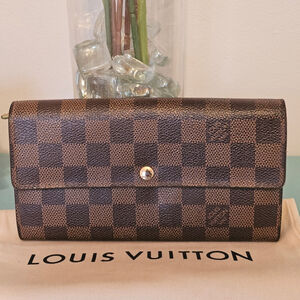 Louis Vuitton Sarah Wallet In Damier Ebene